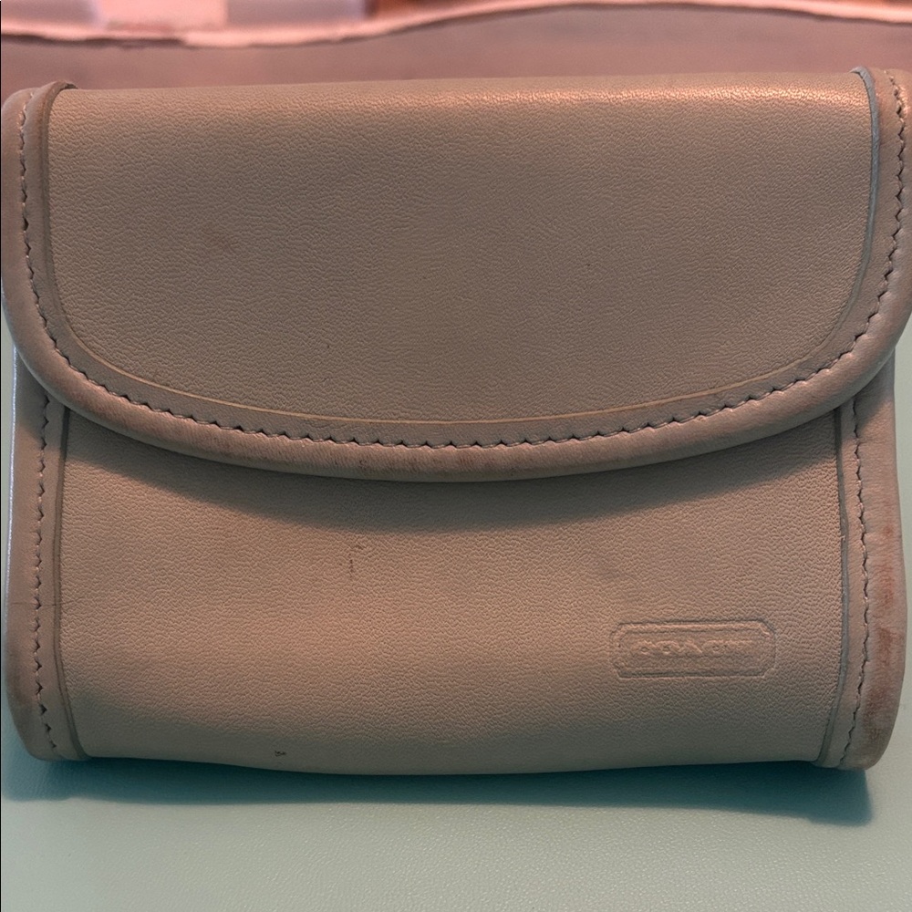Coach Seagram green beans Leather Women's small wallet
